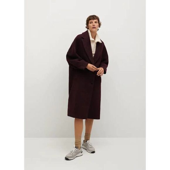 Mango Oversized Coat Wool Blend New - Picture 2 of 7
